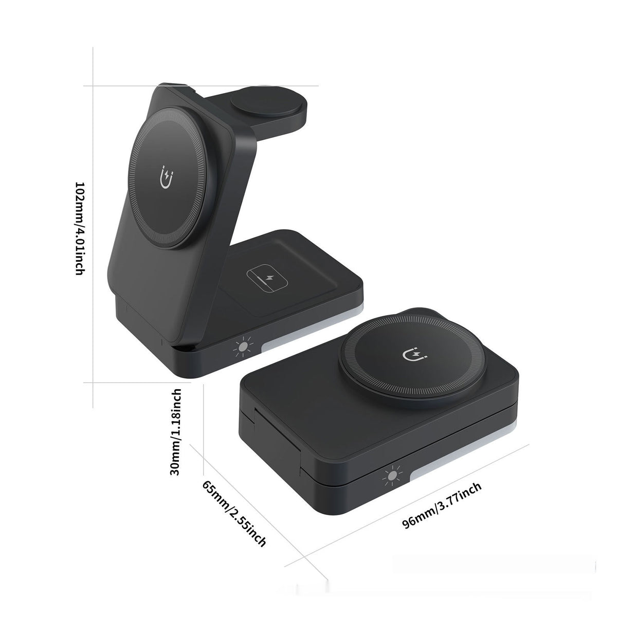 Foldable Portable 3-in-1 Wireless Charger